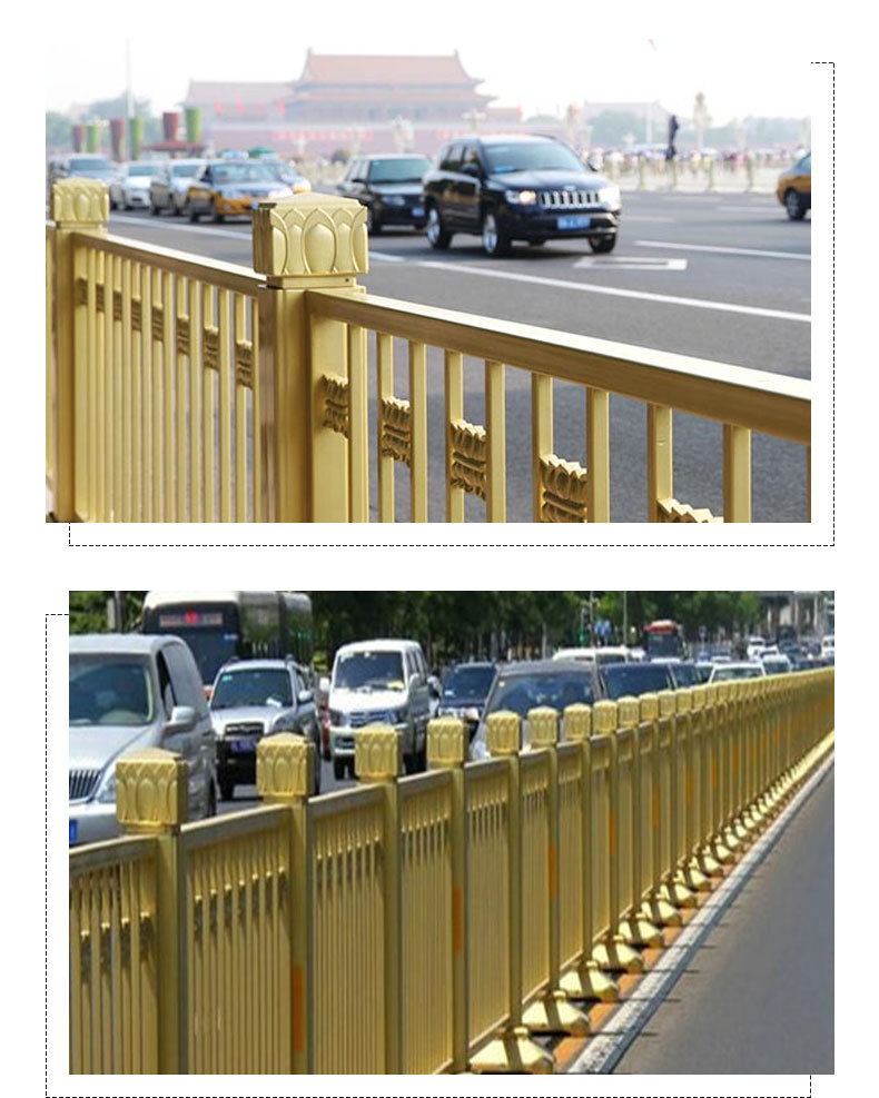 金色蓮花道路護(hù)欄圖片